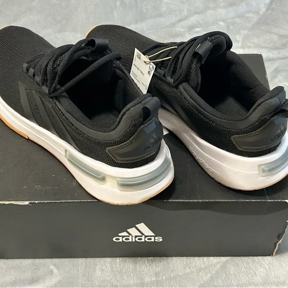 Adidas Black and Orange Athletic Shoes with Sock-Like Fit - Picture 4 of 11